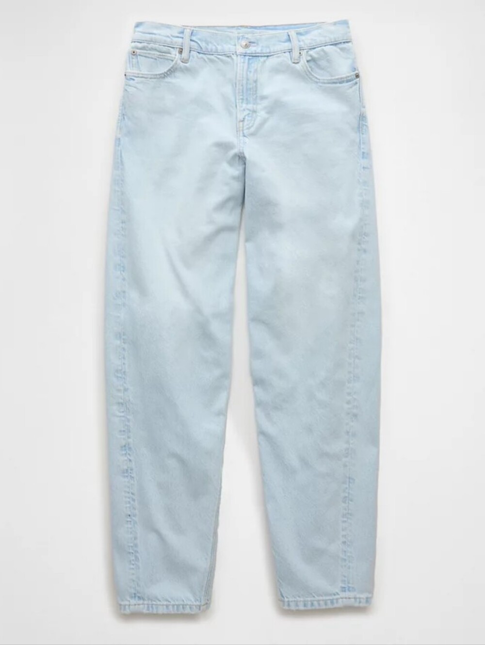 AE Strigid Low-Rise Baggy Barrel Jean, 18 Short in Medium Wash